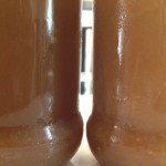 Dulce de leche.  Right-Soy Milk DDL.