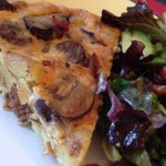 Dinner idea: Frittata with sausage, potato, mushroom and sun dried tomato. #yum #wowmoment