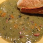 Dinner Idea! Split pea soup with crusty bread. Serve with a salad! #wowmoment #whatsfordinner #yum