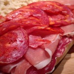 Dinner Idea : Big Italian Sub Sandwiches with ham and spicy salami!