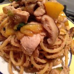 Dinner Idea:Chicken,shiitake mushrooms and mango stir fry with soy sauce and fresh ginger on a nest of peanut sesame noodles #yum #wowomoment #whatsfordinner #wowmoment #foodie #food #foodporn #delicious #hungry #asianfoodlove