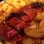 Dinner Idea: Brown #sugar, paprika and black pepper crusted #pork filet with #polenta cakes and sautéed apples! #wowmoment #whatsfordinner #sundaysupper #alittlespicy #glutenfree #gastropost