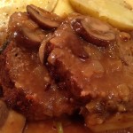 Dinner idea: Thick slices of #meatloaf smothered in #mushroom and onion gravy with boiled potatoes tossed in butter and salt! Can't wait for the cold #sandwiches tomorrow! #wowmoment #whatsfordinner #yum #hotoutoftheoven #beef #weekdaysupper