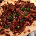 Dinner Idea: Moo shu roasted #Pork #Pizza with garlic,#fresh ginger, #bamboo shoots, mini corns and spring onion with plenty of hoisin sauce on sesame crust! #wowmoment #weekdaysupper #whatsfordinner #fusion #italianfoodlove #asianfoodlove