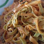 Dinner Idea: Natural and #spinach #pasta in a #tomato #cream sauce with #garlic and #basil #yum #food #fresh #whatsfordinner #sundaysupper #sunday #homemade #vegetarian #noodles #italianfoodlove