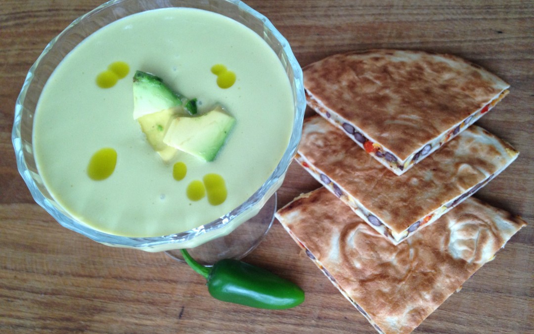 Dinner Ideas: Avocado Soup and Spicy Black Bean Quesadillas