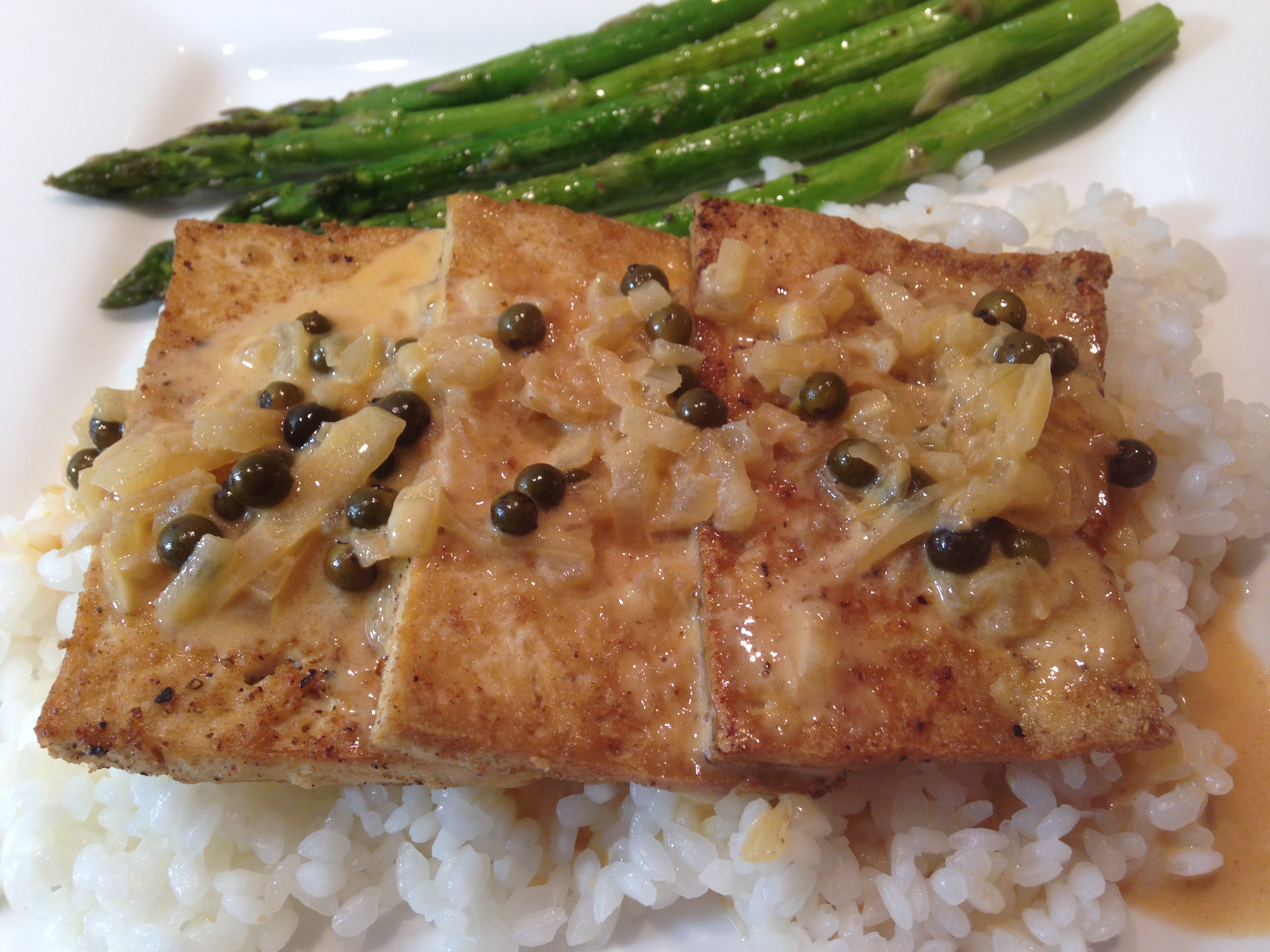 Dinner Ideas: Tofu in Green Peppercorn Sauce