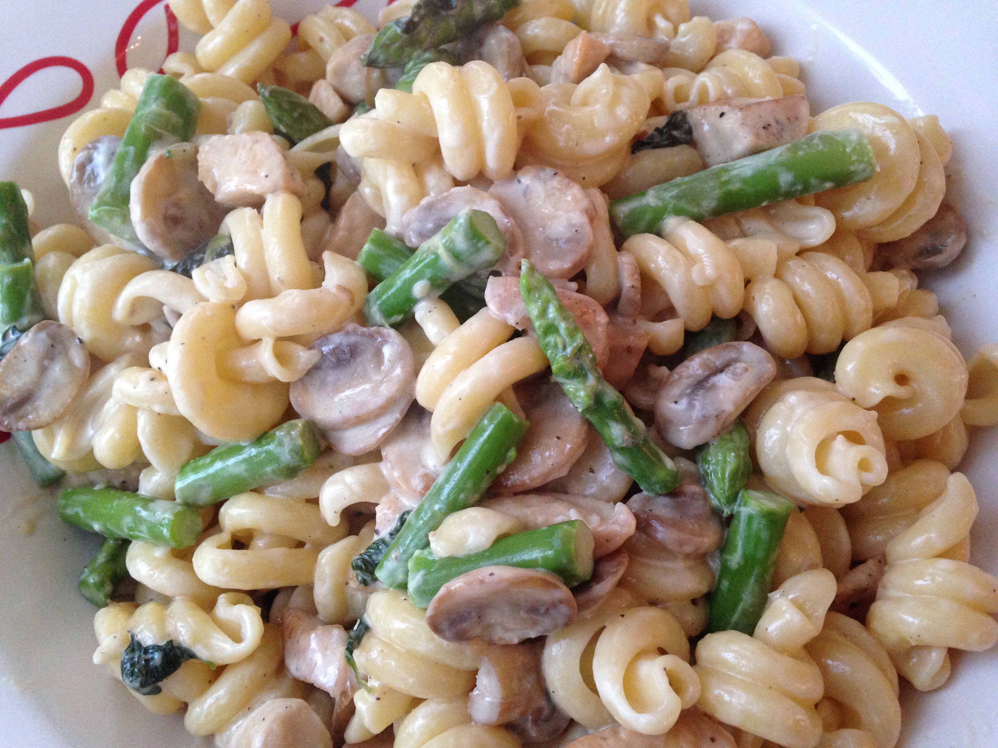 Dinner Ideas: Pasta with Chicken, Mushrooms and Asparagus