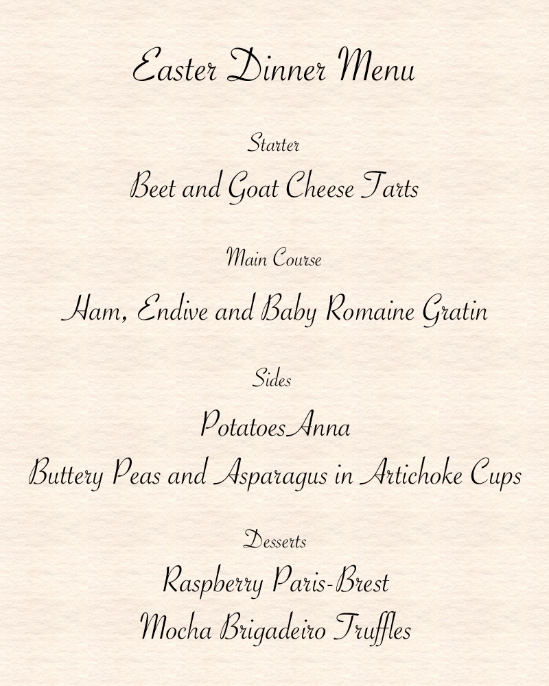 easter dinner menu