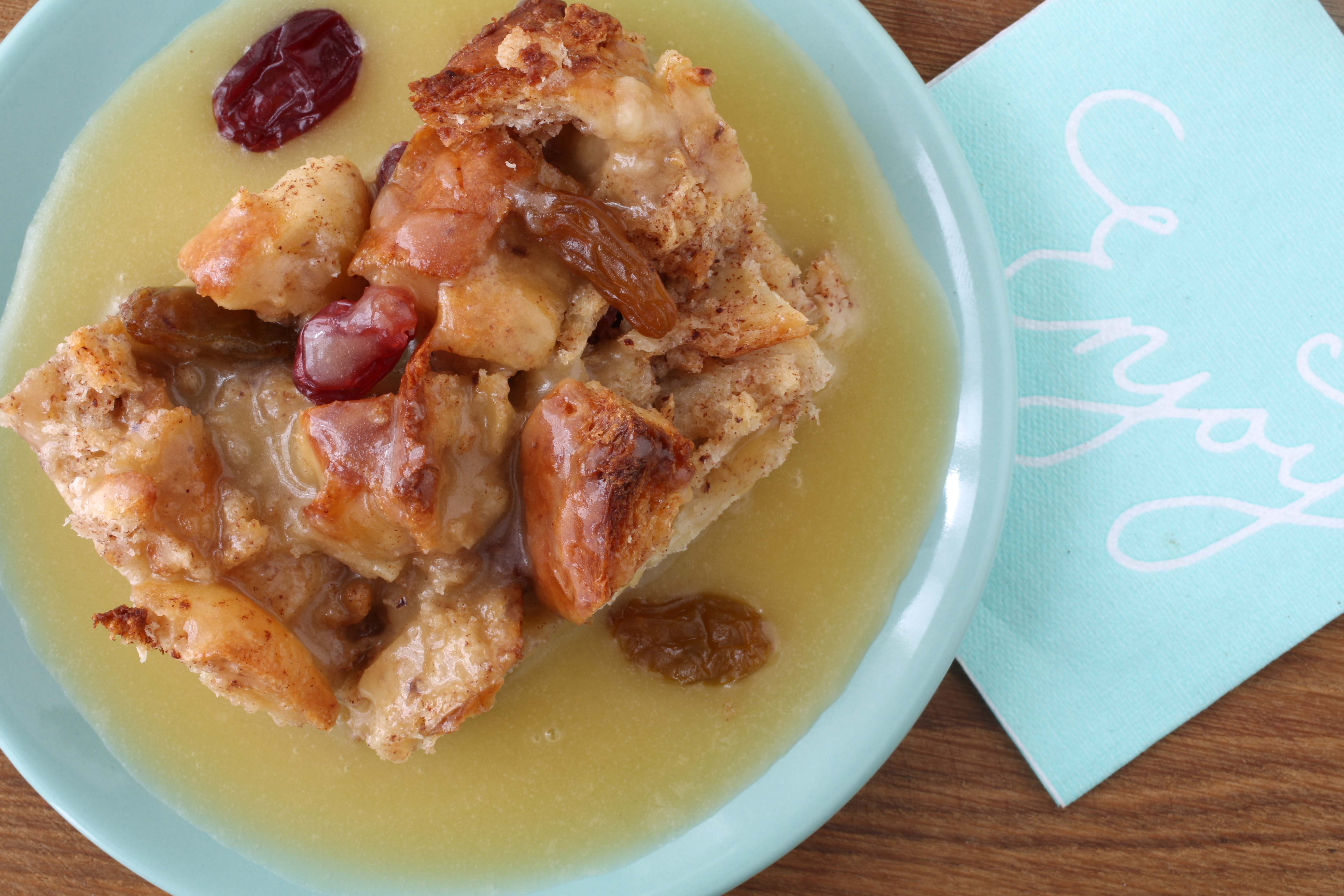bread pudding with rum sauce 