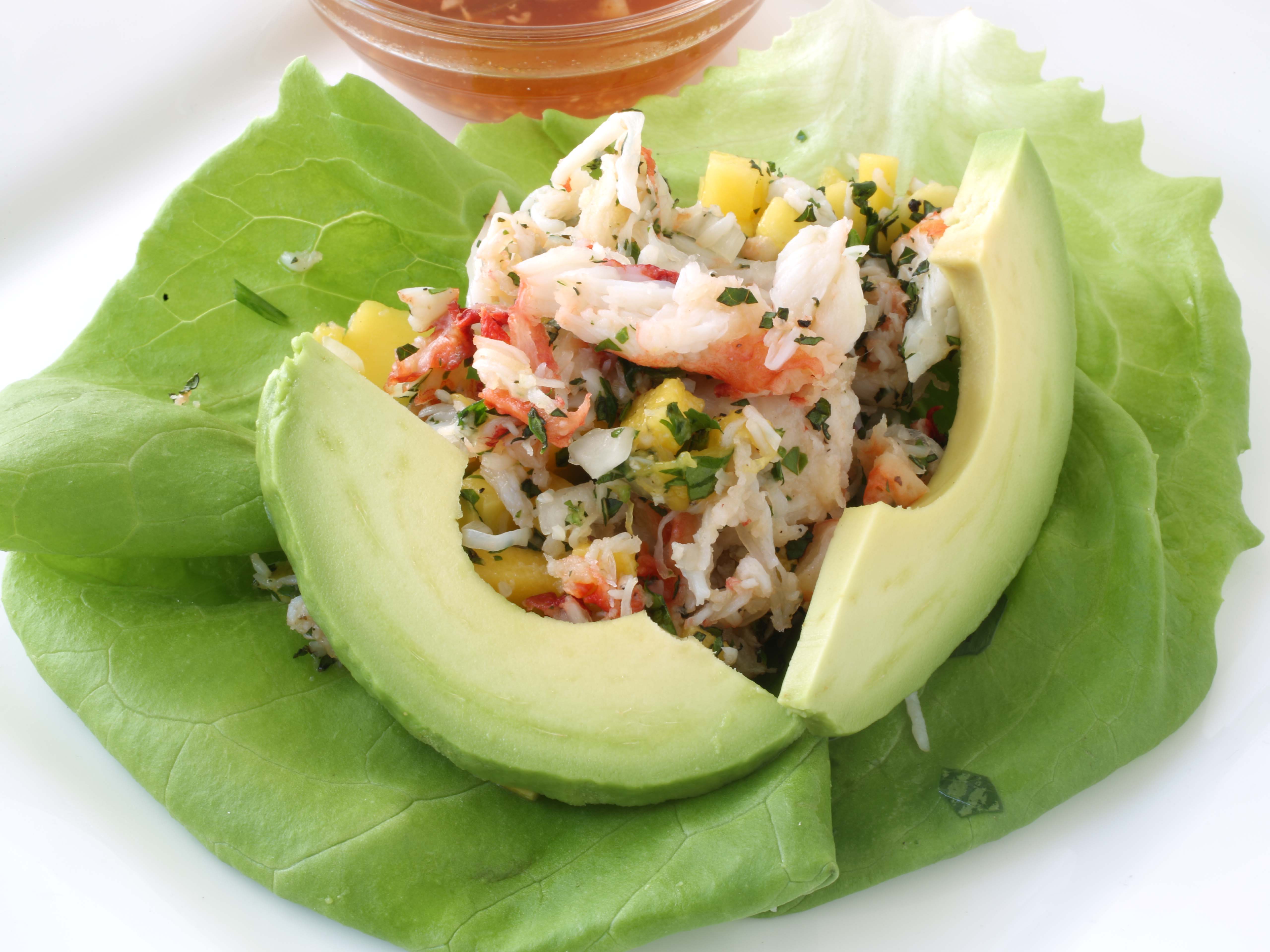 lettuce wraps with crab