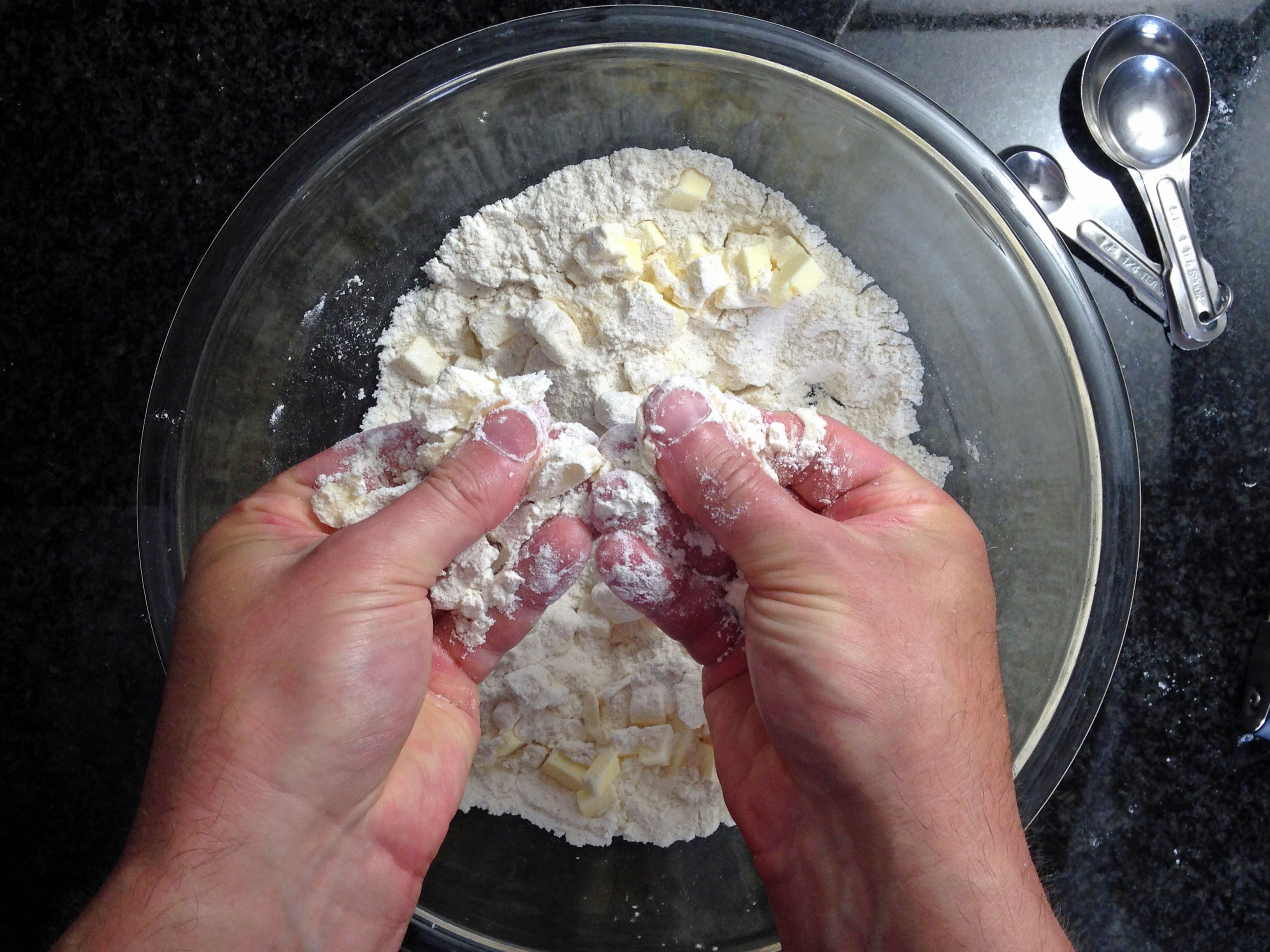 how to cut butter into flour