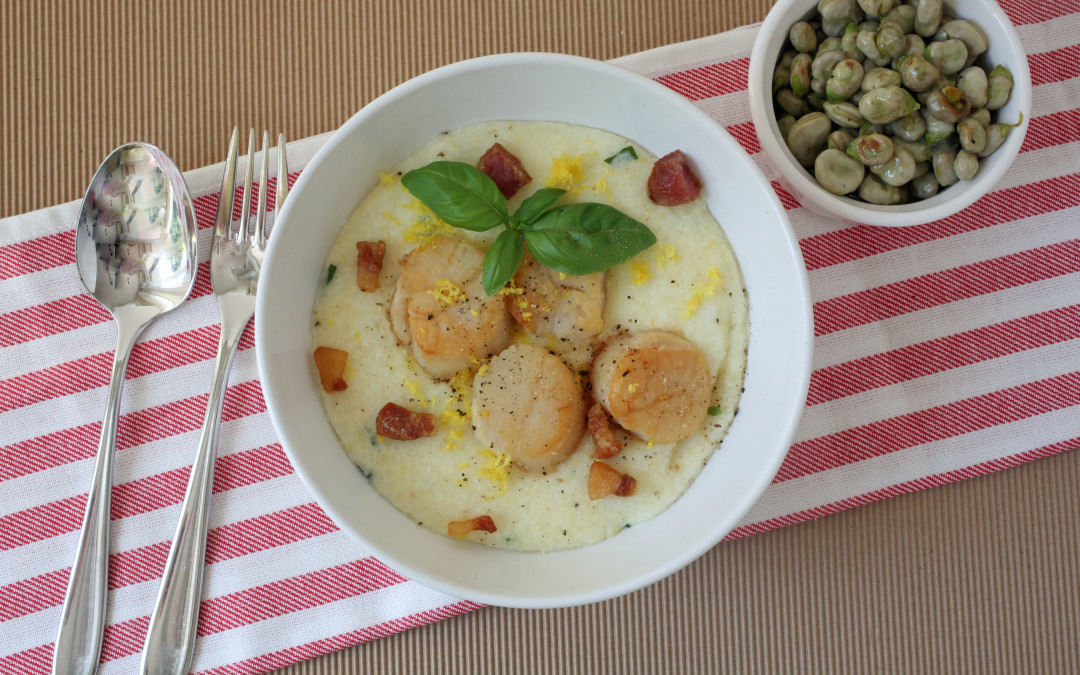 Dinner Ideas: Pan Roasted Scallop Recipe with Guanciale and Lemon Basil Grits